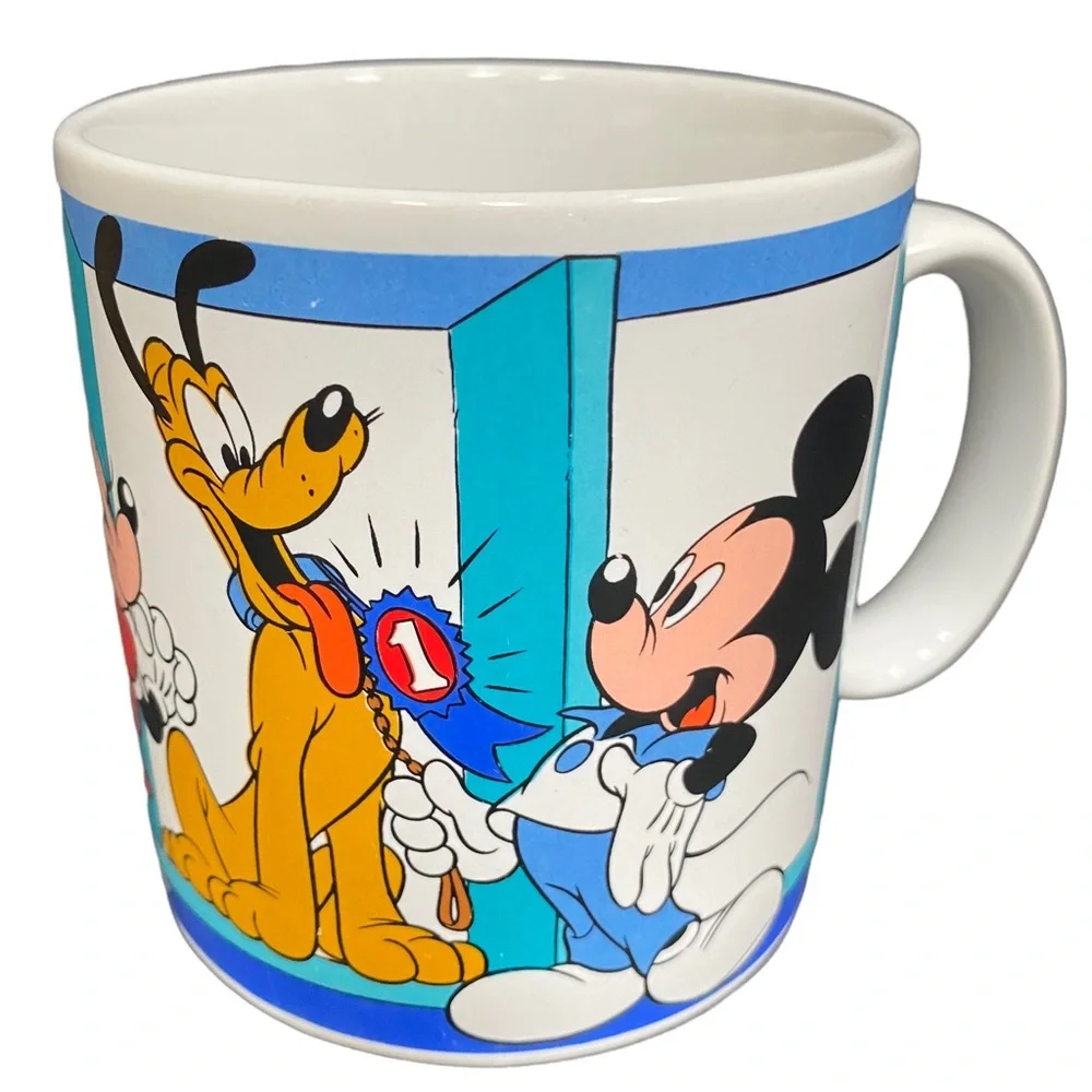 Vintage Mickey & Minnie Mouse Dog Show Coffee Mug - Picture 1 of 7